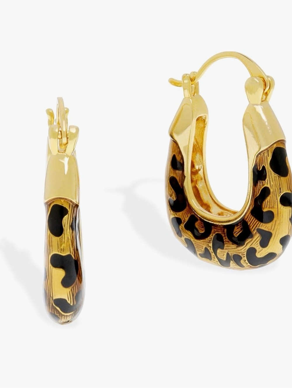 Gold-Tone Leopard Hoop Earrings